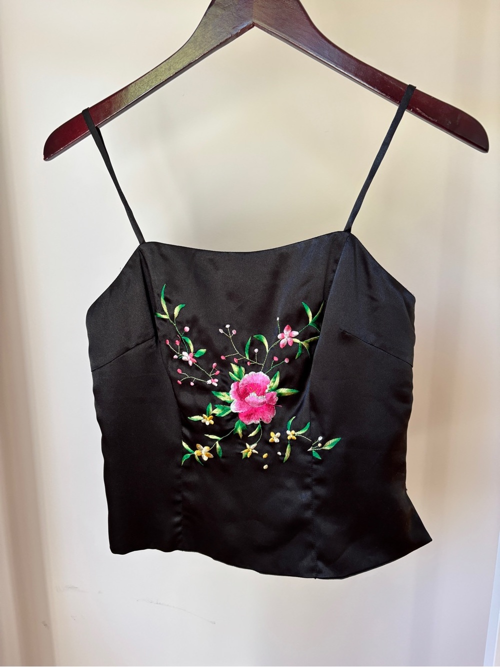 Vintage Satin Embroidered Tank